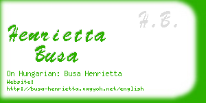 henrietta busa business card